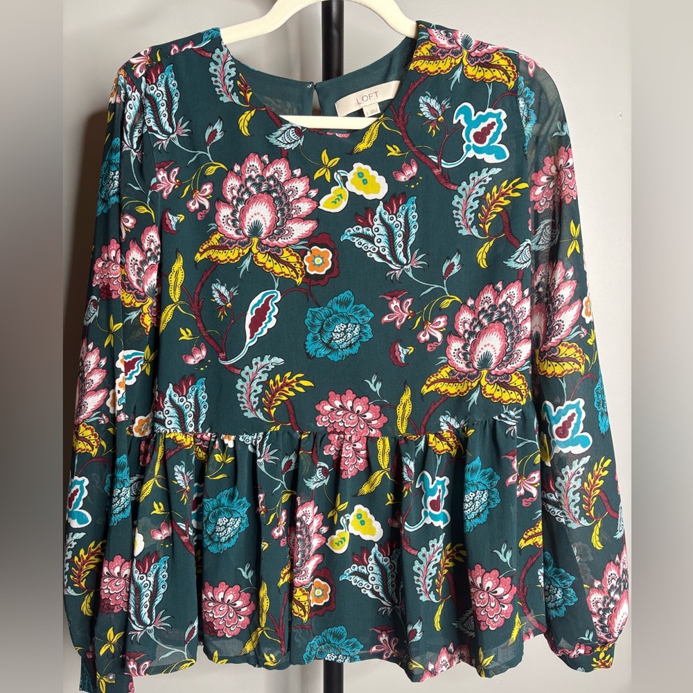 The Loft Floral Long Sleeve Flowy Top - Picture 1 of 5